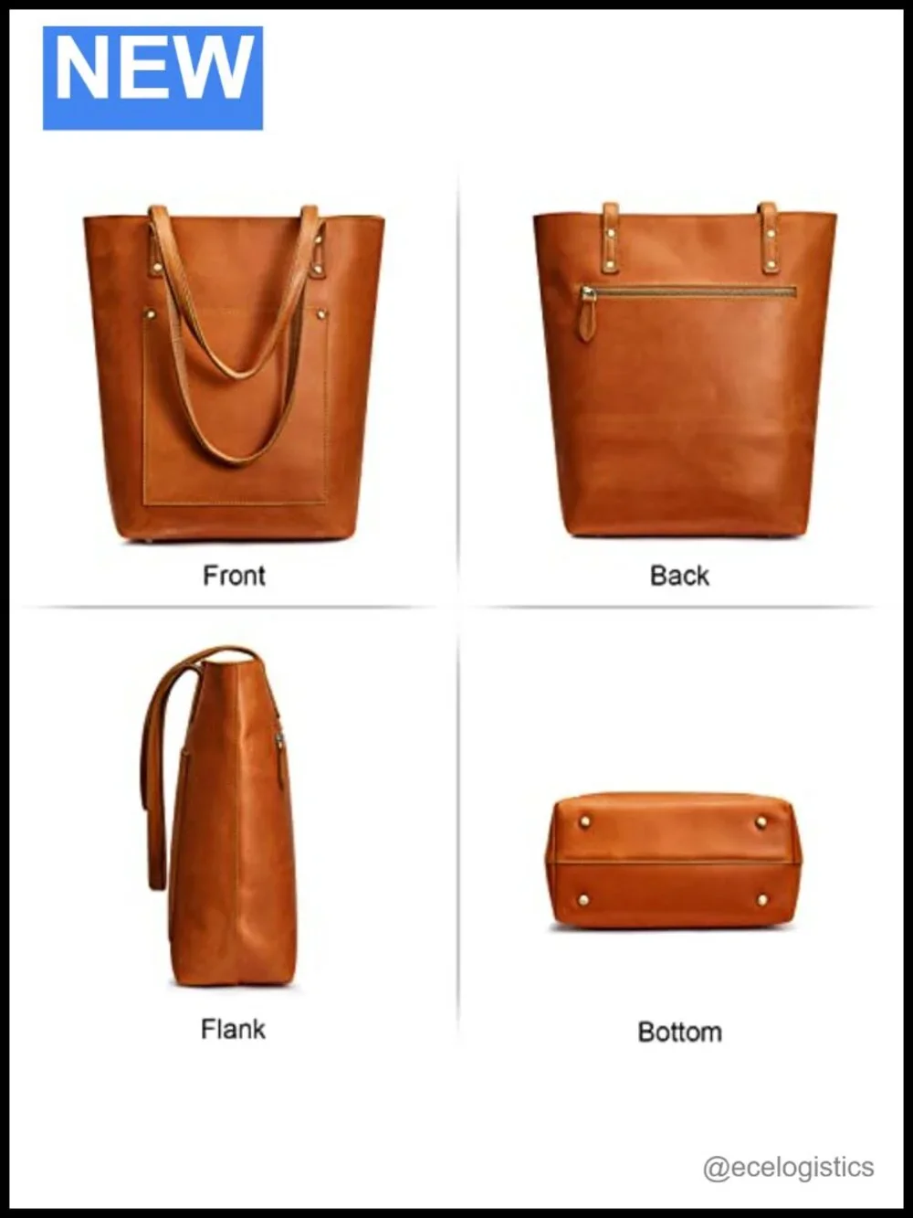 Leather Tote Bag for Women with Laptop Compartment and Luggage Sleeve Work